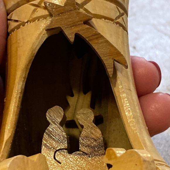 Wooden Handmade Nativity Scene Christmas Ornament made in The Holy Land - Picture 6 of 6